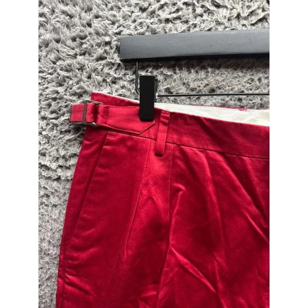 NWT Gazzarrini Regular Fit Cotton-Linen Bermuda Shorts Red PB129G Mens‎ Size 48